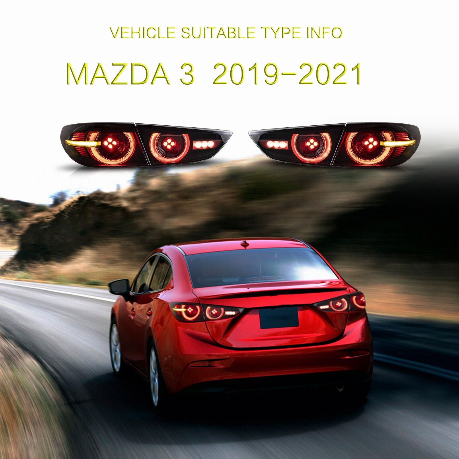 Tail Lights for Mazda 3 Sedan 2019 - 2022 - Image 4