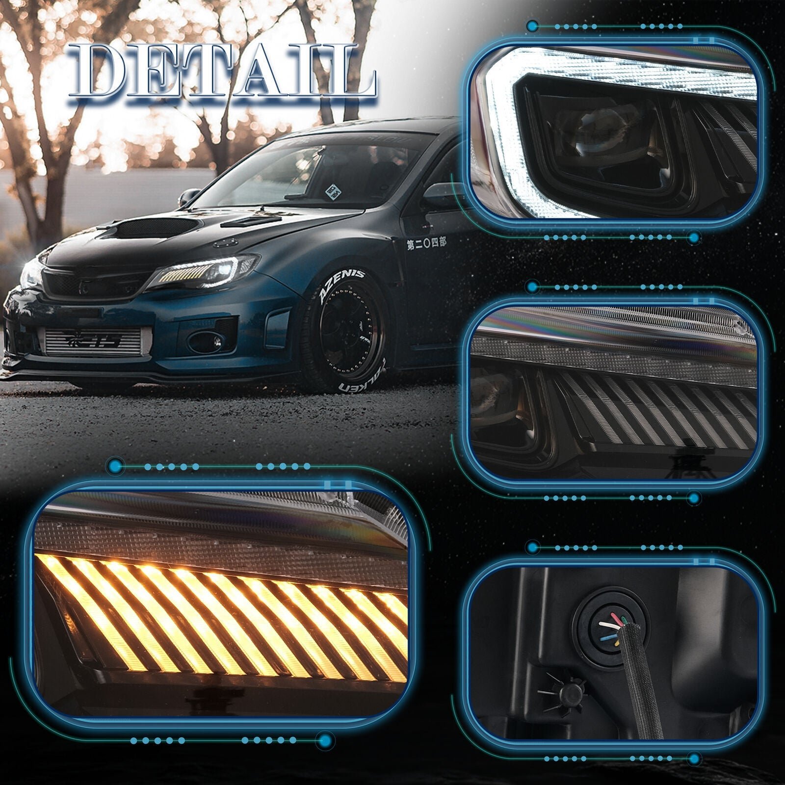 Headlights For Subaru Impreza 2008 - 2011 WRX 2008 - 2014 - Image 3