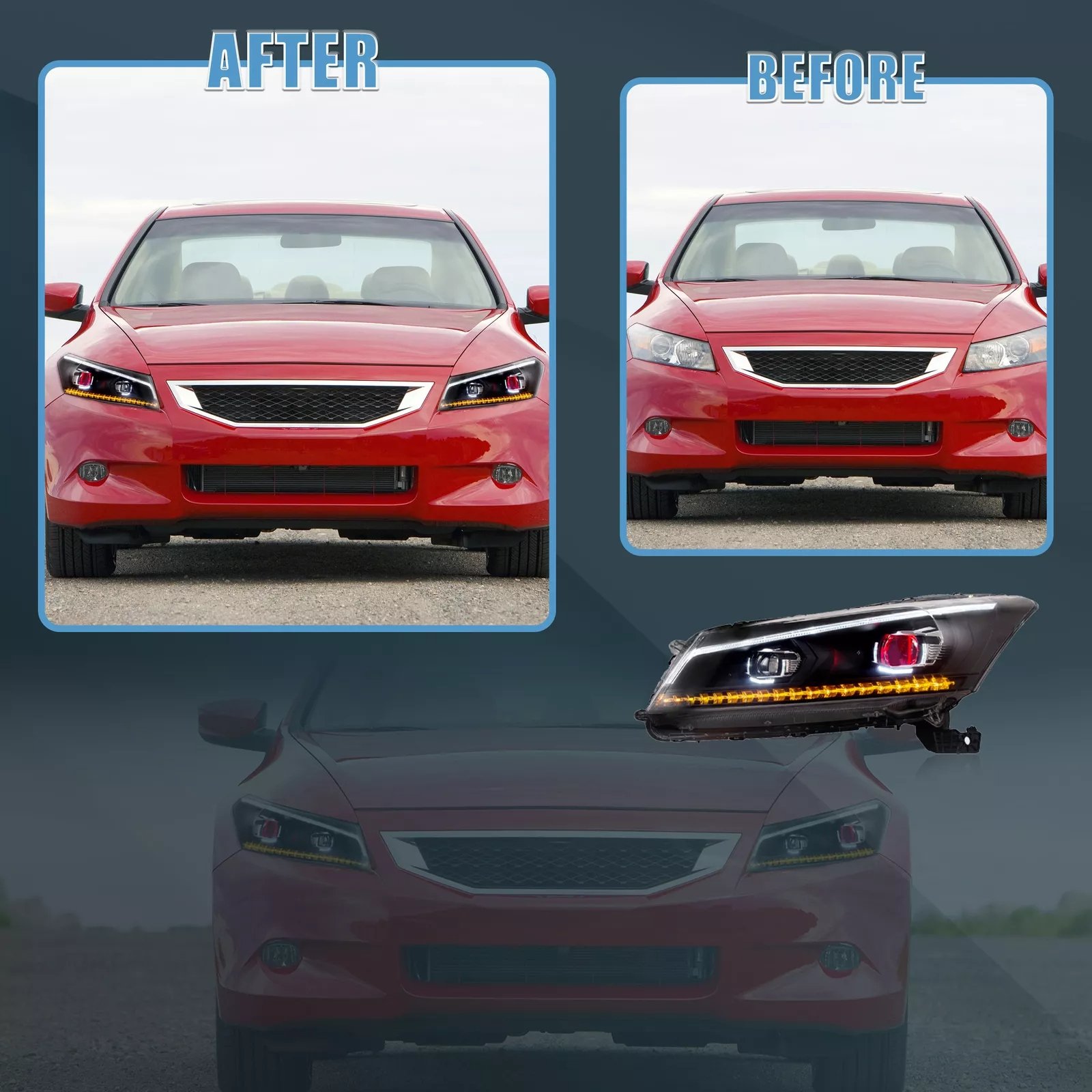 Headlights For 2008-2012 Honda Accord Sedan - Image 6