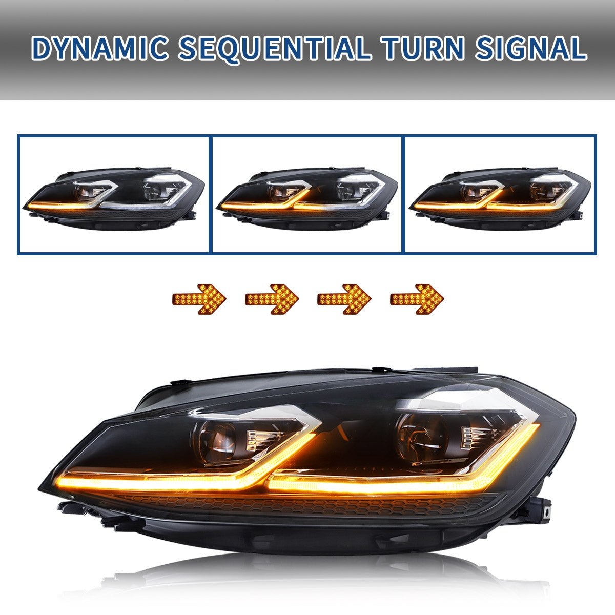 Headlights For 2018-2021 VW Golf 7.5 MK7.5 - Image 5