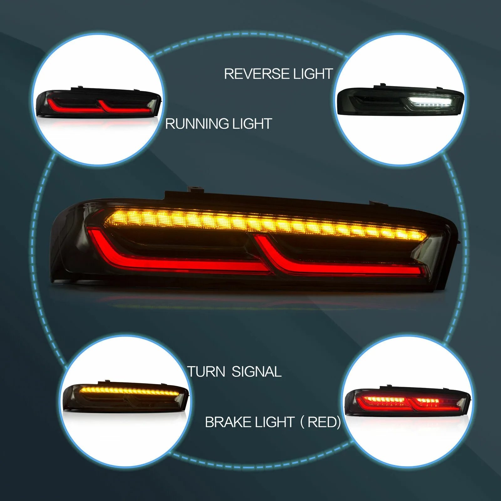 Tail Lights For Chevrolet Chevy Camaro 2016-18 Sequential Turn Signals - Image 14