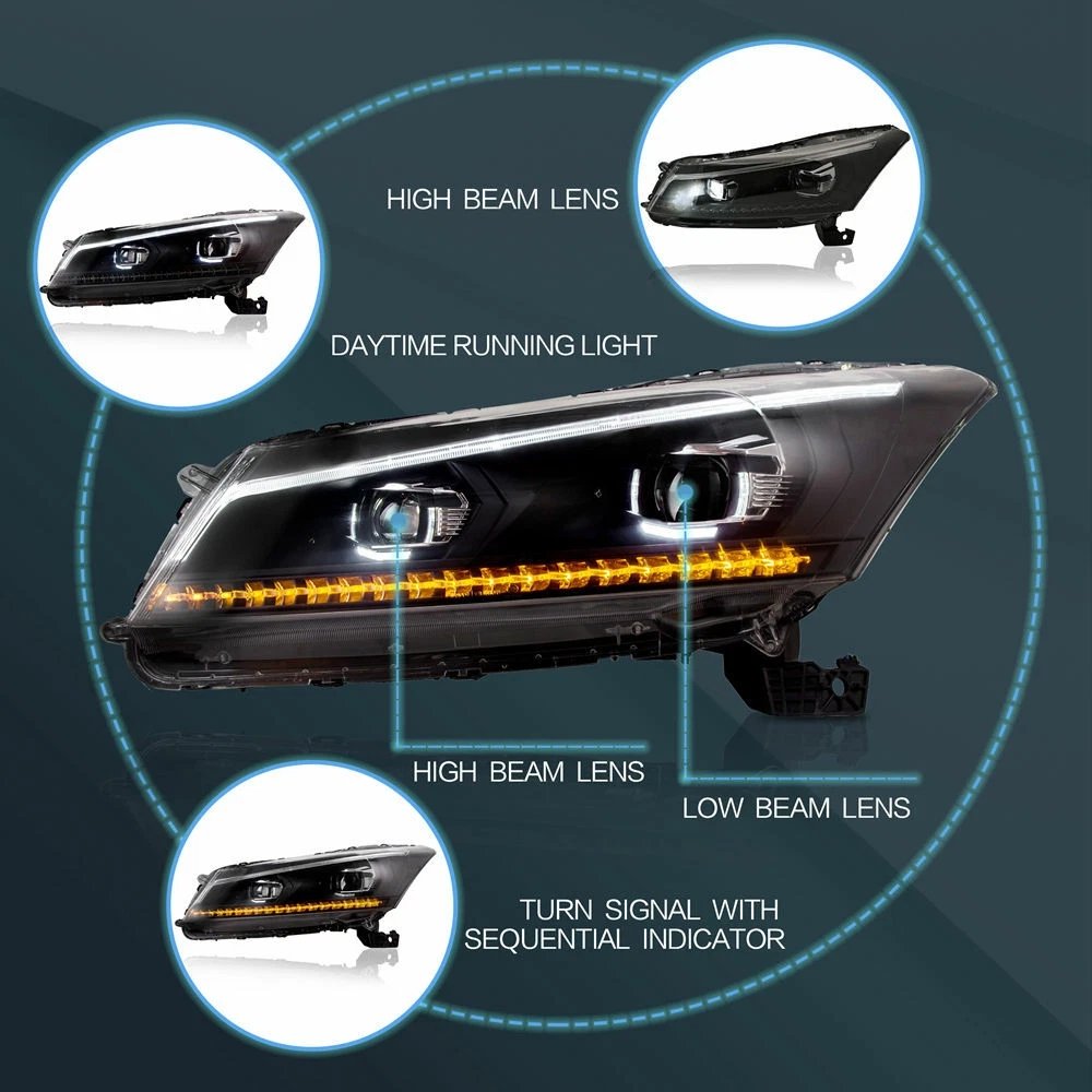 Headlights For 2008-2012 Honda Accord Sedan - Image 16