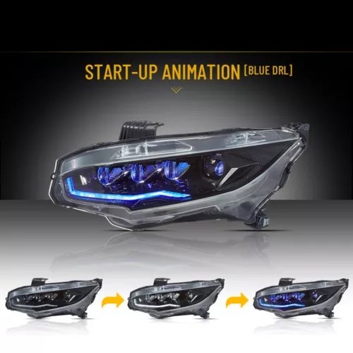 Headlights +RGB Rear Tail Lights Kits For Civic Hatch 2017-2021 - Image 11