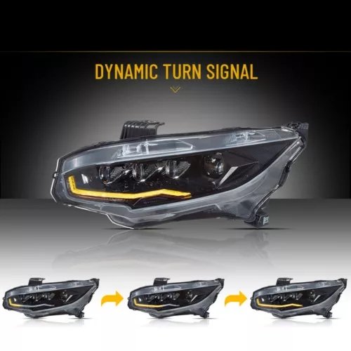 Headlights +RGB Rear Tail Lights Kits For Civic Hatch 2017-2021 - Image 10