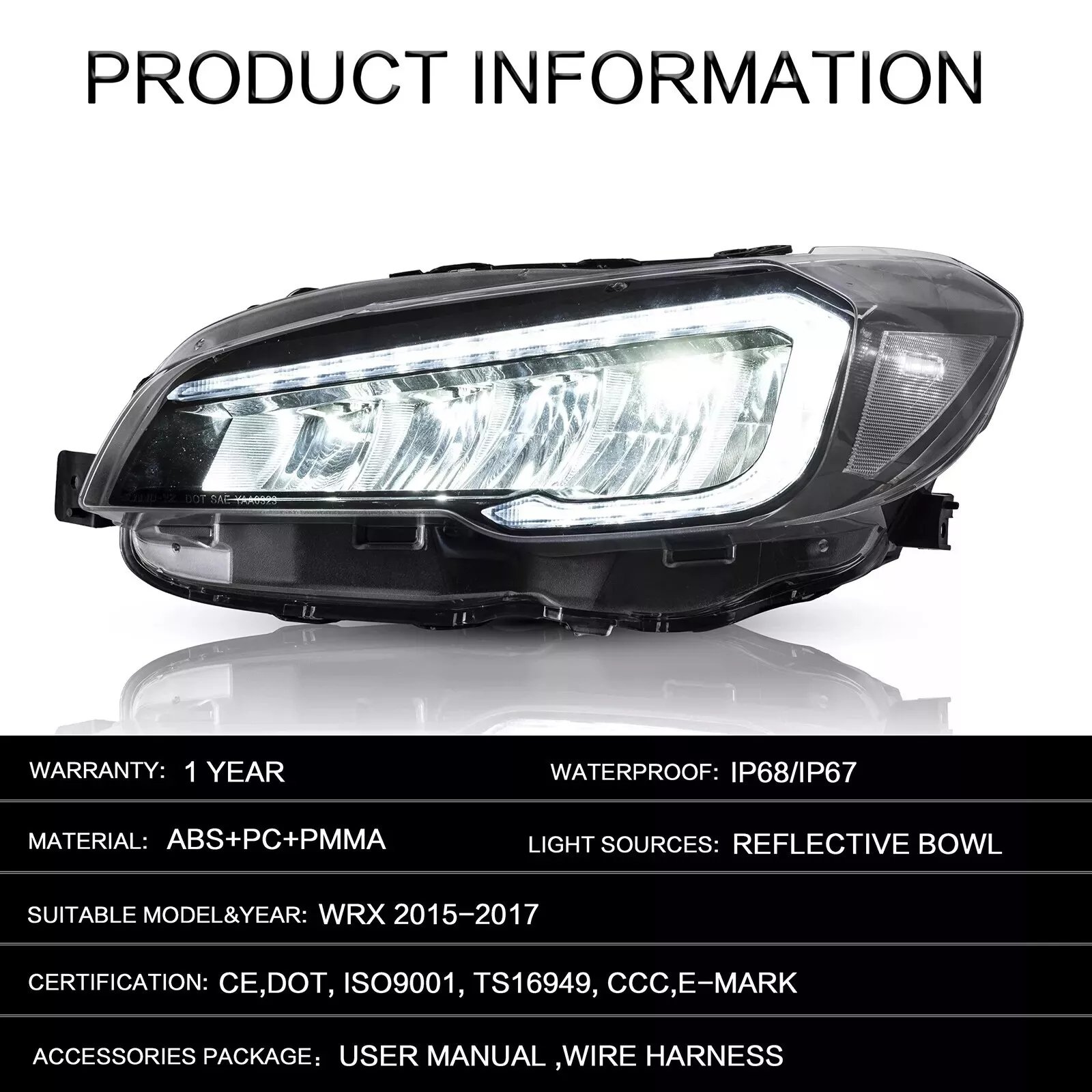 Headlights For Subaru WRX 2015-21 - Image 3