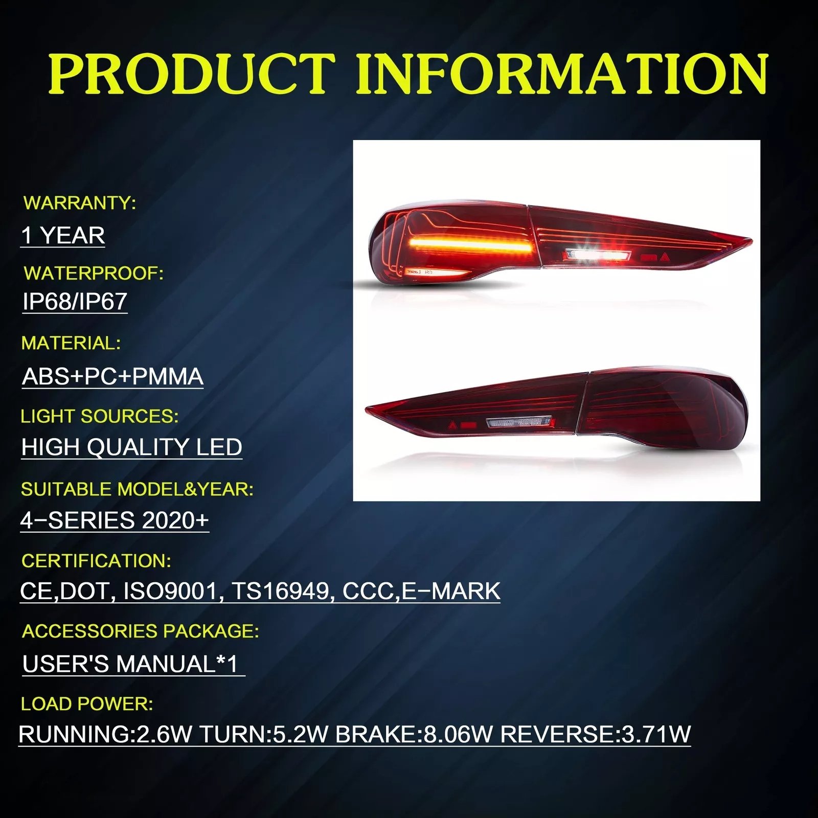 Tail Lights For BMW 4 Series G22 G23 G26 G82 2020 - 2024 with Sequential - Image 8