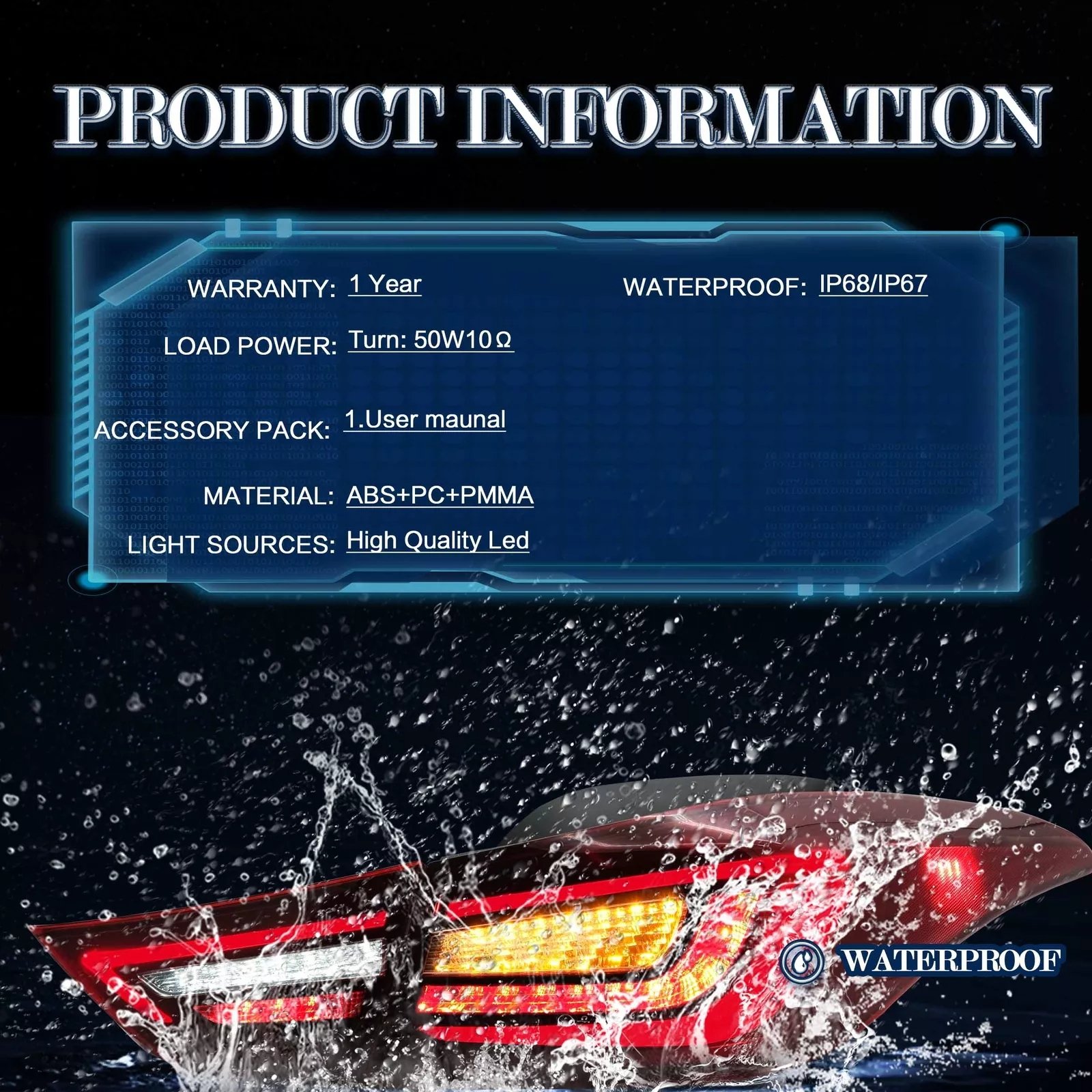 Tail Lights For 2011 - 2016 Hyundai Elantra - Image 6