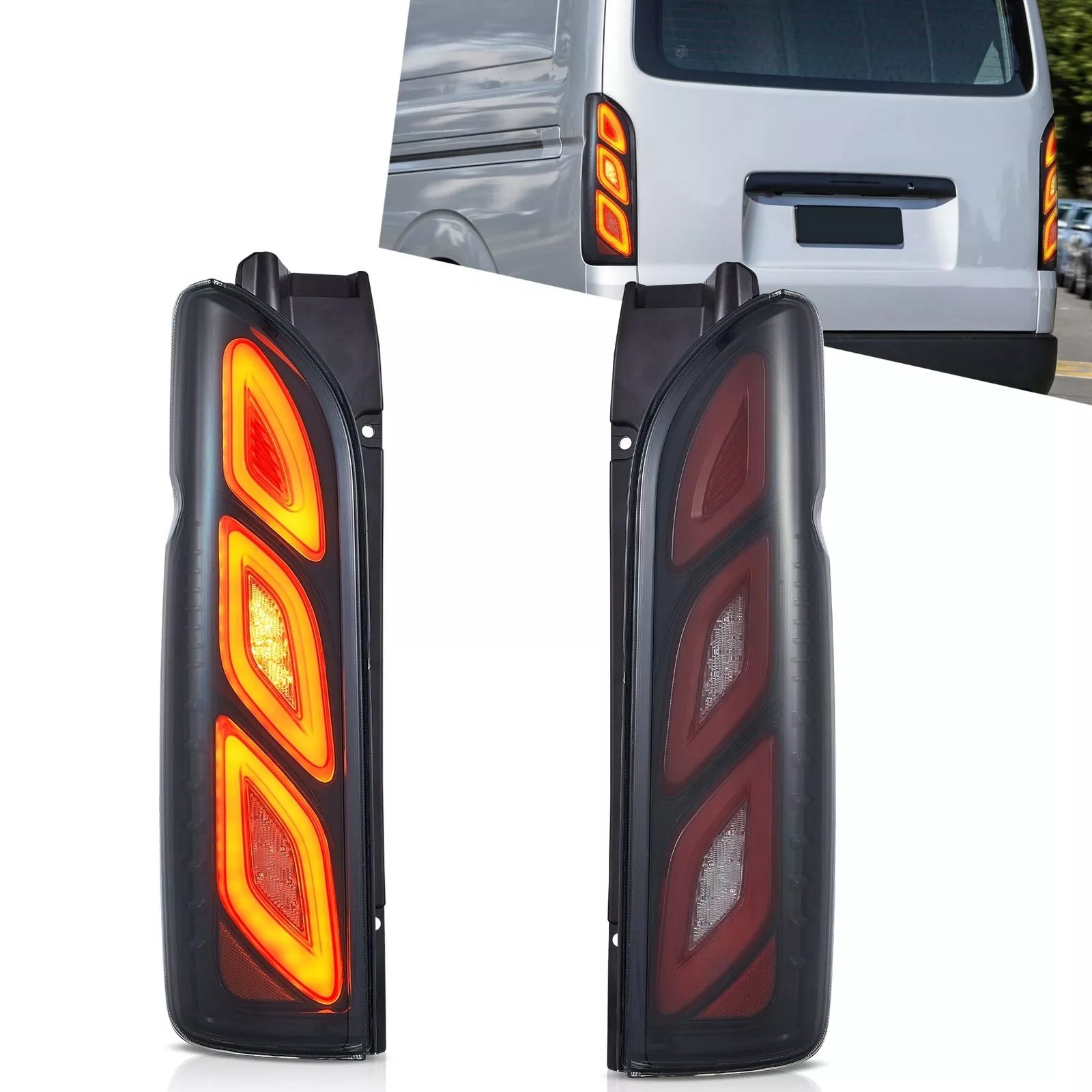 Tail Lights Fit 2005 - 2018 Toyota Hiace - Image 9