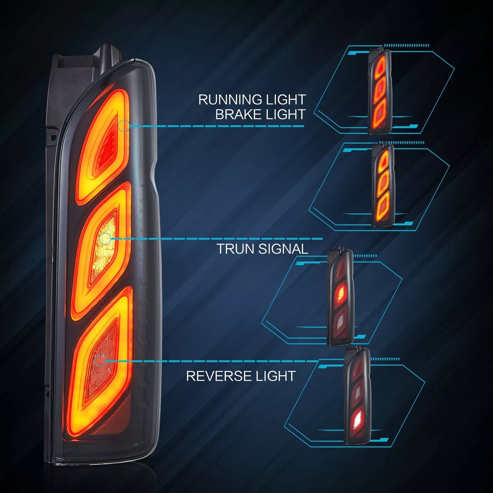 Tail Lights Fit 2005 - 2018 Toyota Hiace - Image 11