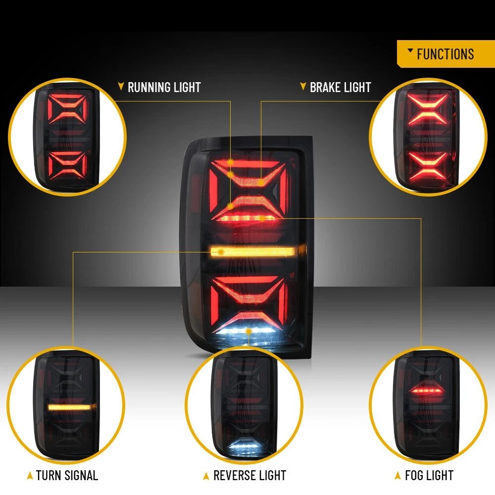 VLAND Smoked Tail lights for 10-22 Volkswagen Amarok With Dynamic Welcome Lighting - Image 3