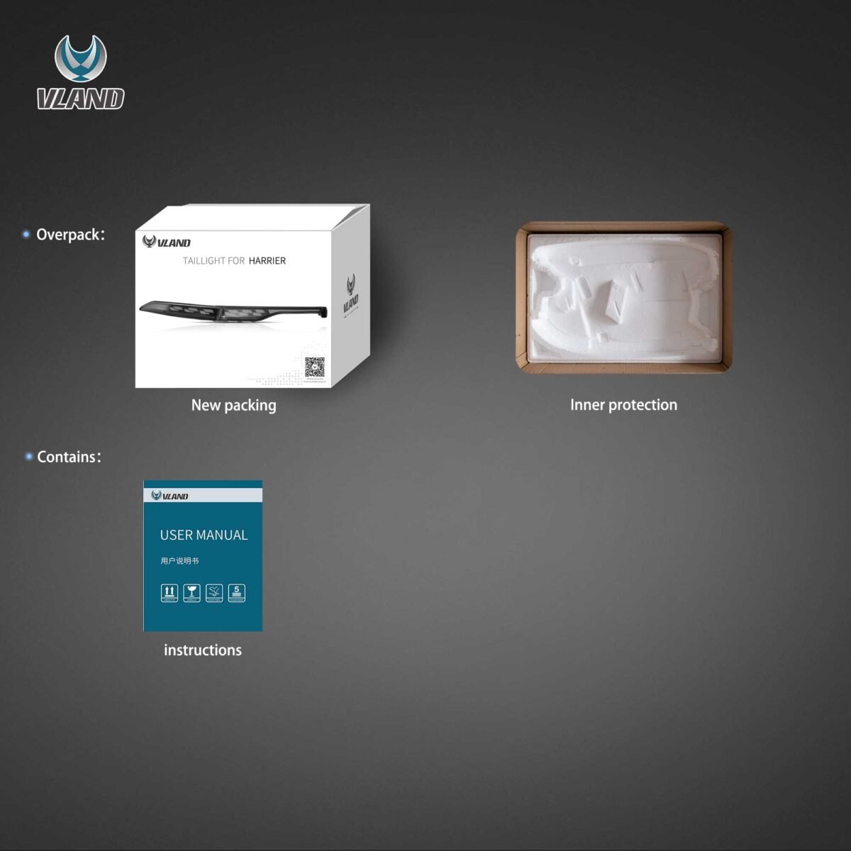 2021–2024 Toyota Venza & Toyota Harrier Vland Tail Lights Full LED With Sequential Turn Signal - Image 3