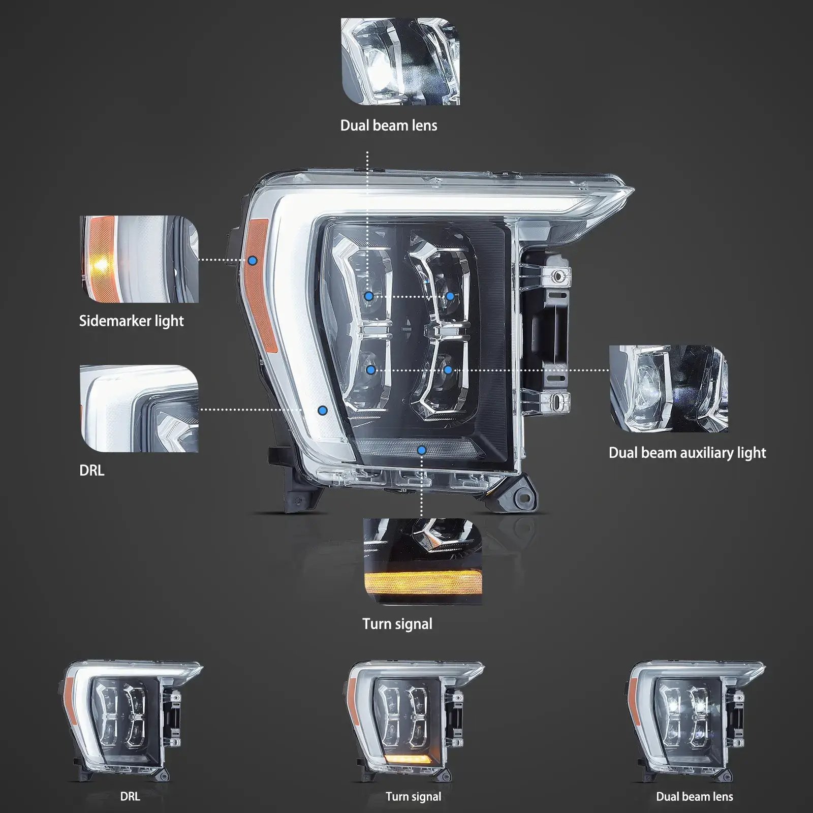 Ford F-150 14th Gen Headlights For 2021-2023 - Image 13
