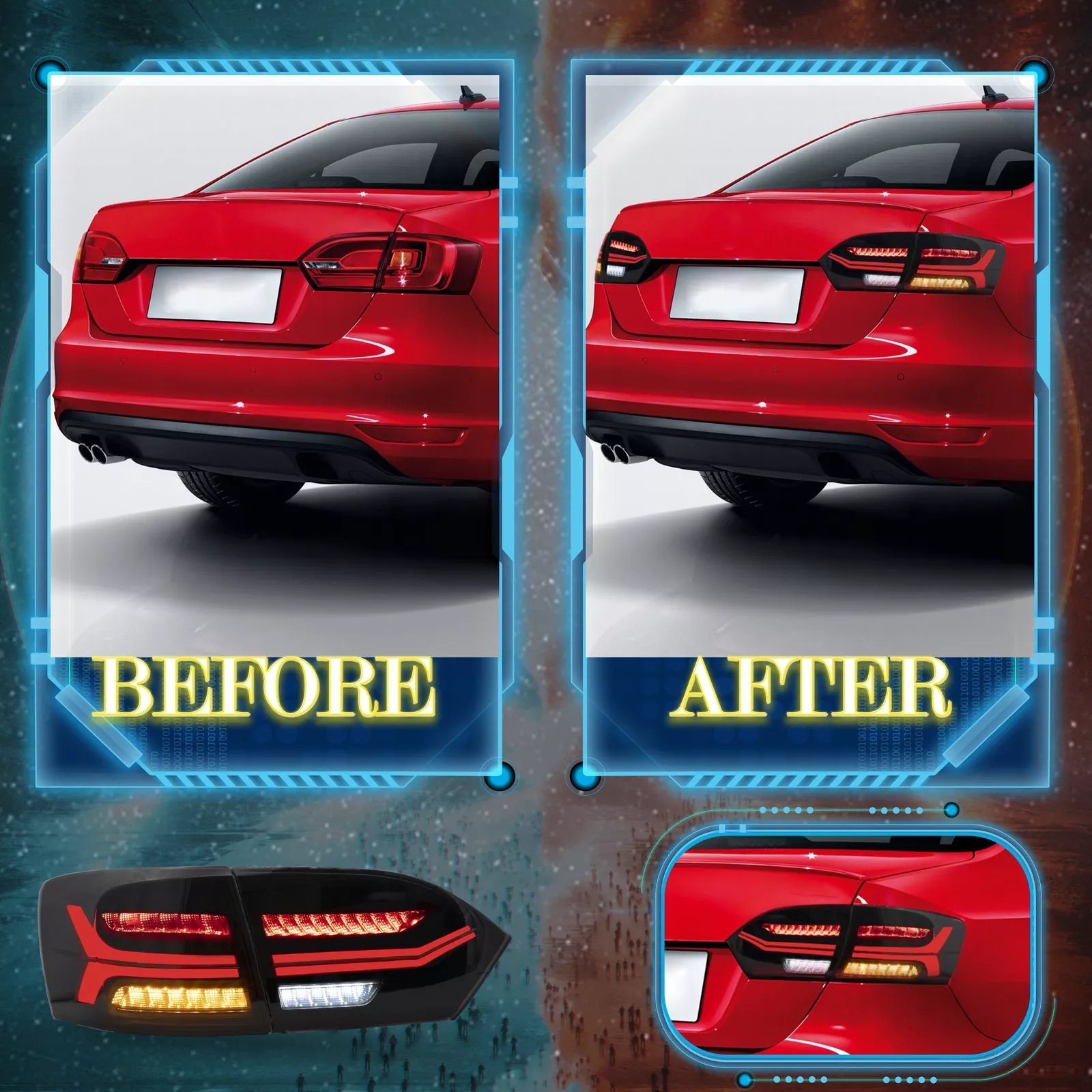 VLAND 2011-2014 Volkswagen Jetta MK6 Tail Lights With LED Sequential - Image 16