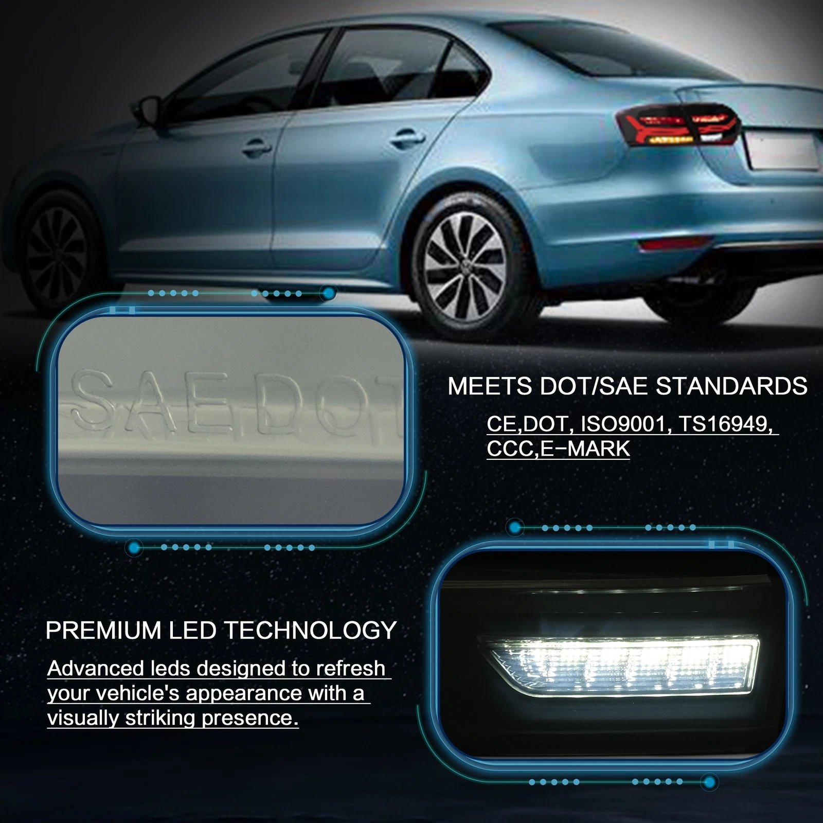 VLAND 2011-2014 Volkswagen Jetta MK6 Tail Lights With LED Sequential - Image 20