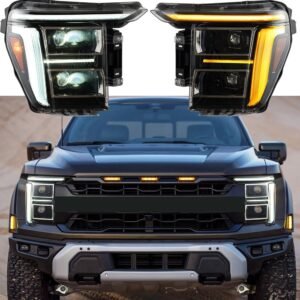 2021-2024 Ford F150 Vland Full BI-LED Headlights With Amber/White DRL Options