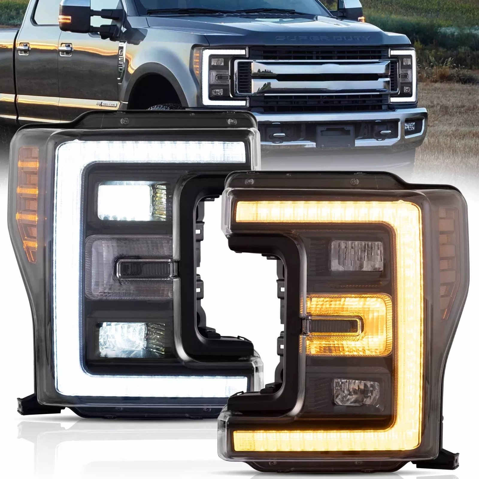Ford F-250 F350 F450 F550 Headlights For 2017-2019 - Image 2