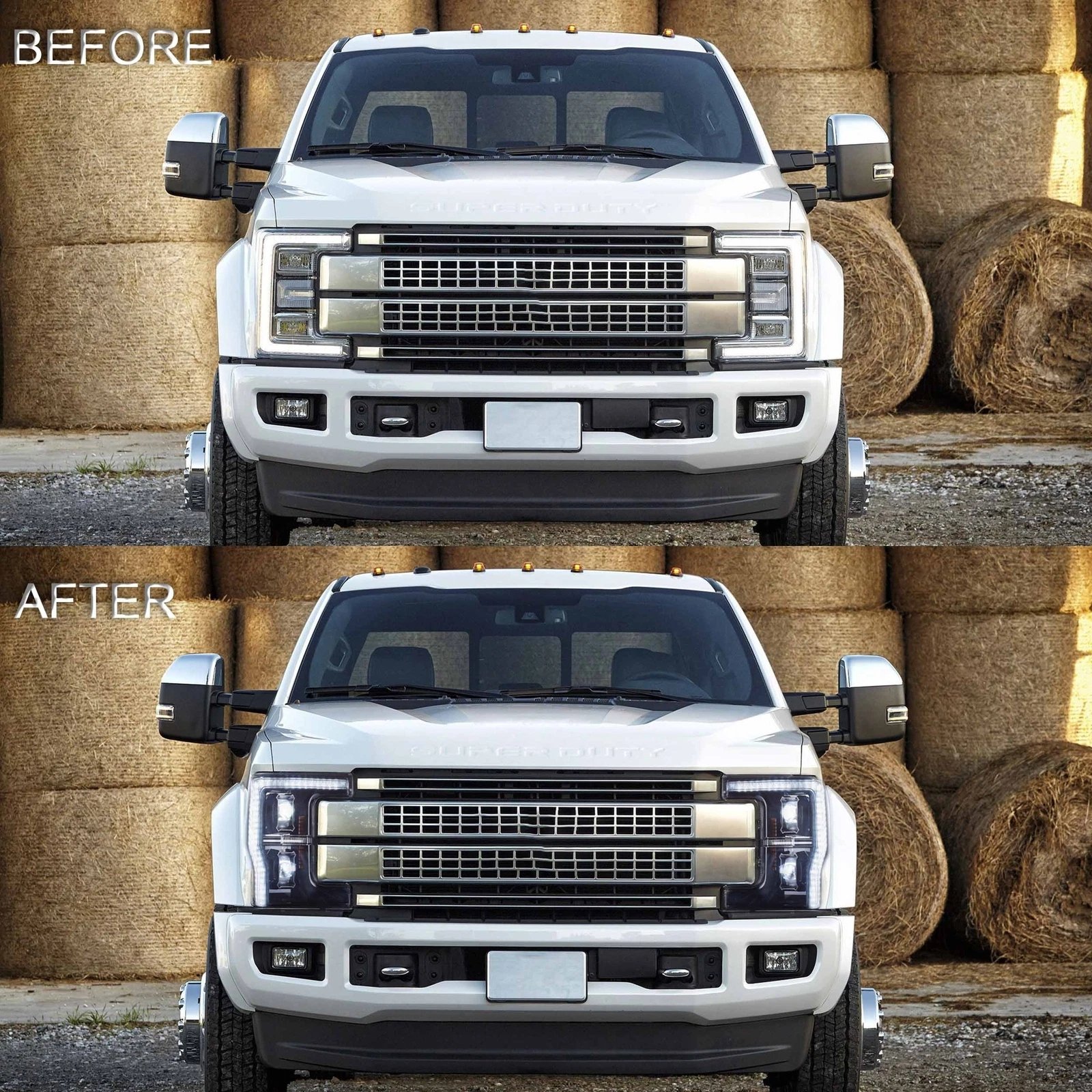 17-19 Ford F250 350 450 F550 Super Duty Vland LED Projector Upgrade Headlights - Image 2