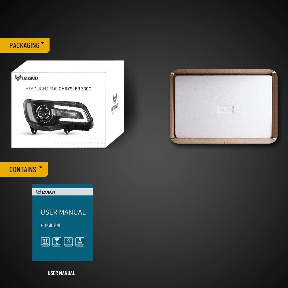 Vland 2011-2023 Chrysler 300/300C Headlights W/LED Dual Beam Projector - Image 13