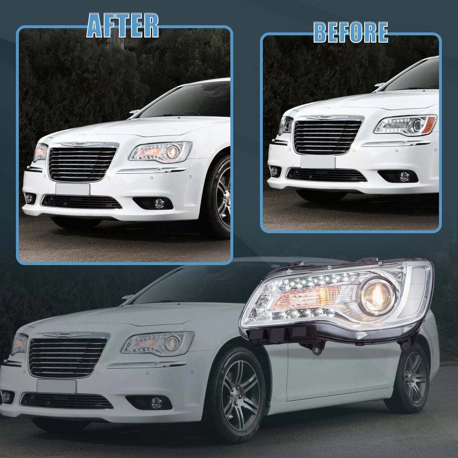 Vland 2011-2023 Chrysler 300/300C Headlights W/LED Dual Beam Projector - Image 25