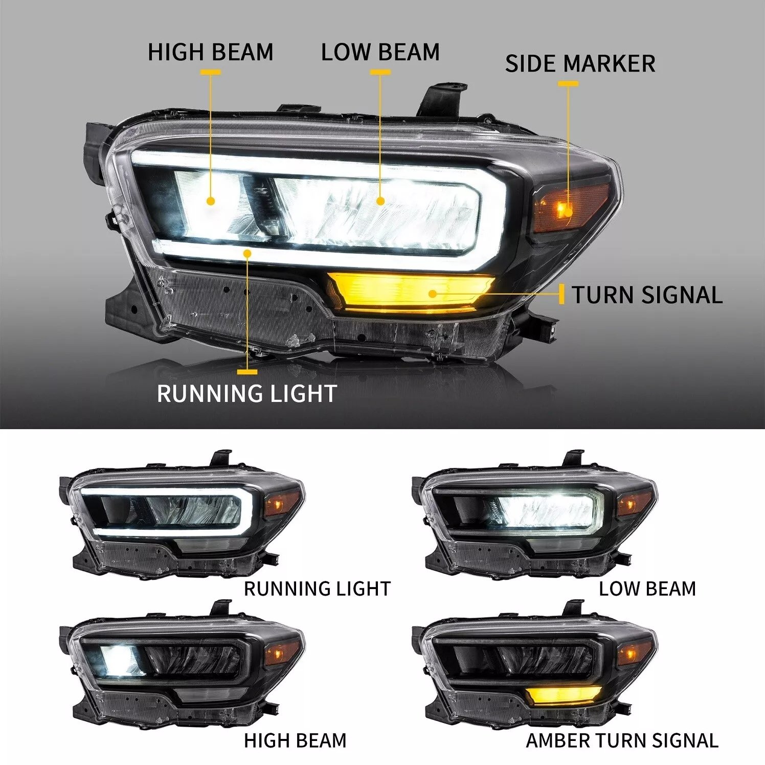 Toyota Tacoma Headlights For 2016-2023 - Image 3
