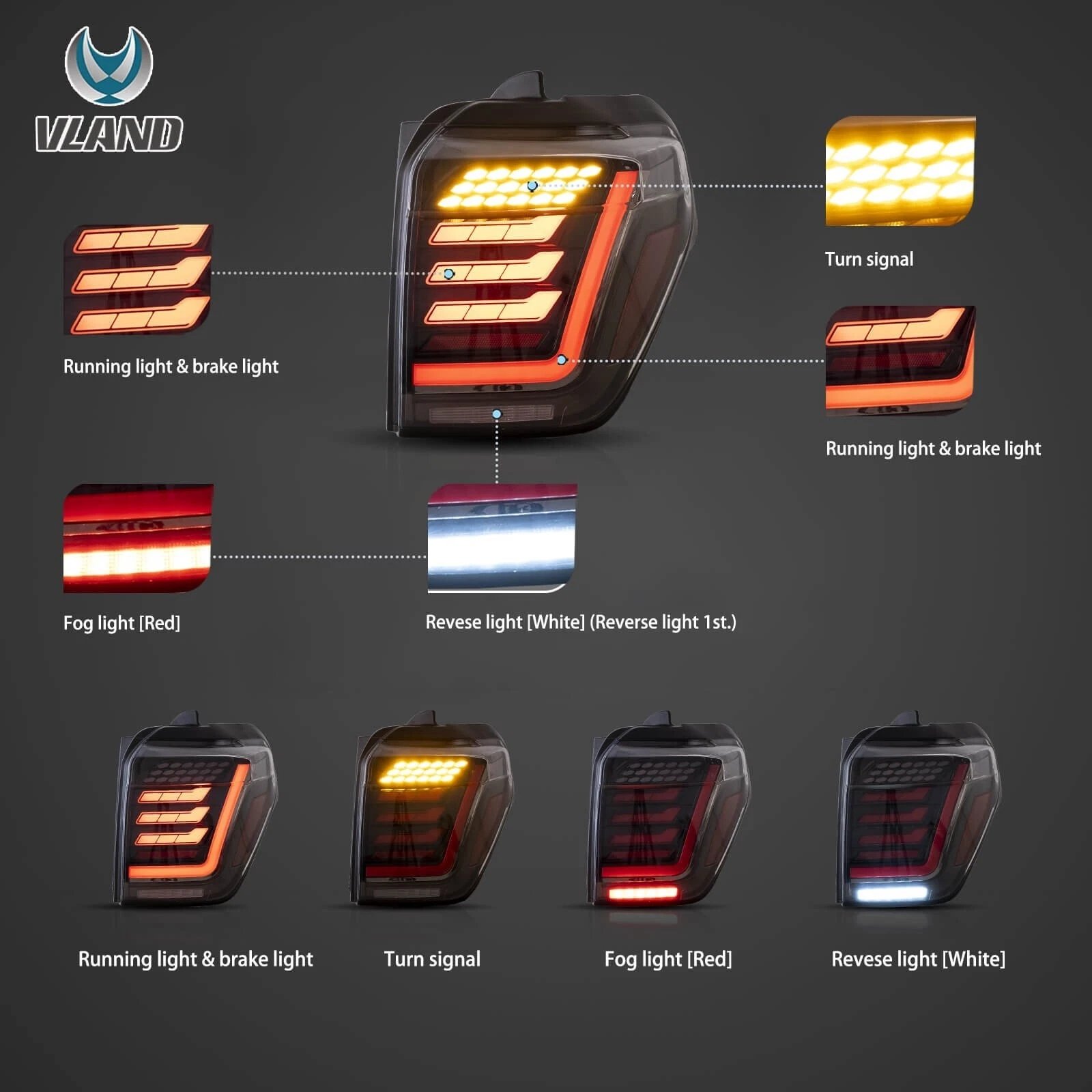 Toyota 4Runner Clear Tail Lights For 2014-2021 - Image 3