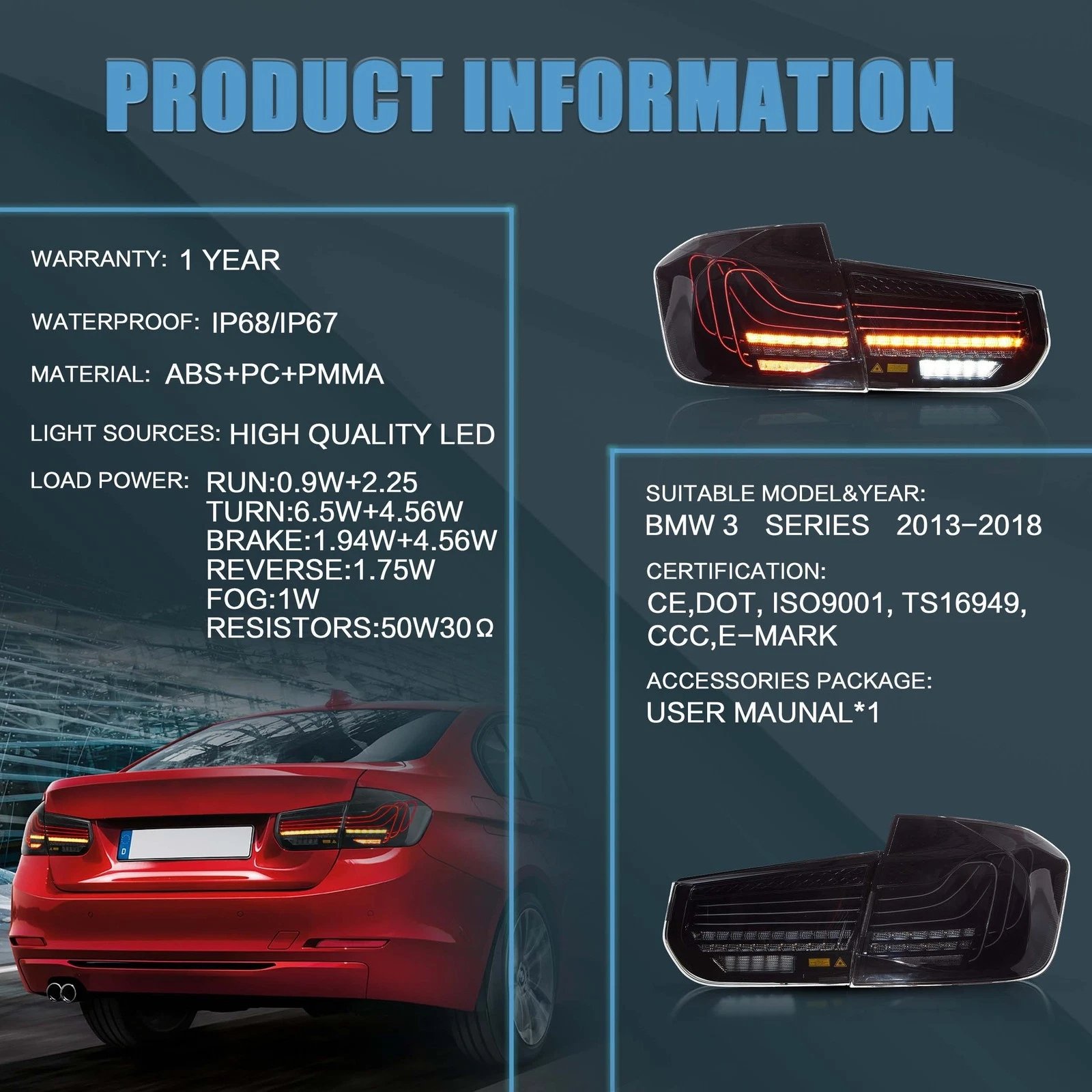Laser Style Tail Lights For BMW 3-Series F30 F35 F80 2012 - 2018 - Image 21