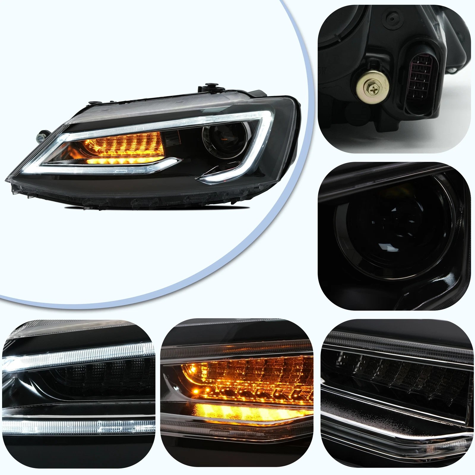 VLAND LED Headlights For 2011-2018 VW Jetta MK6 - Image 9