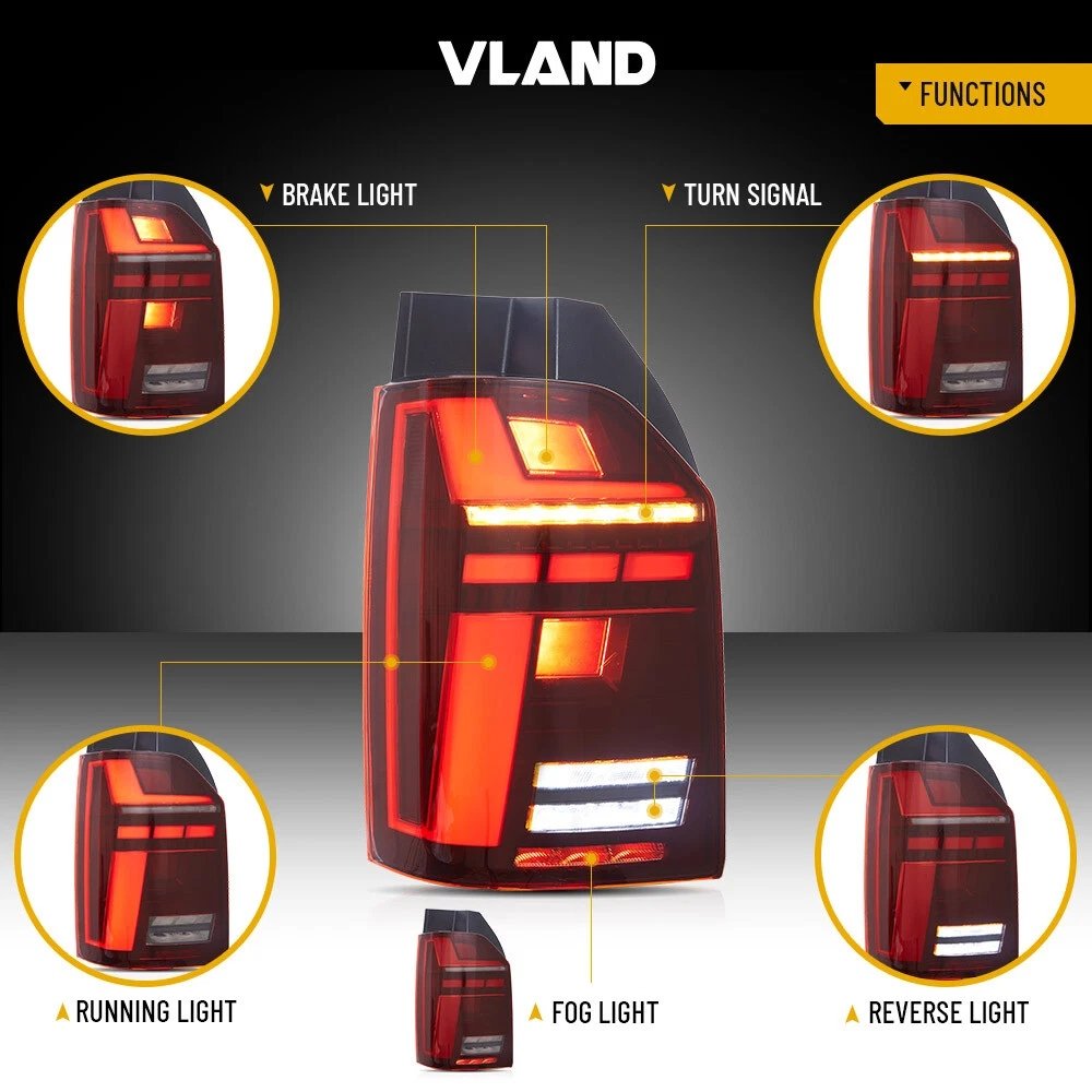 VLAND LED Tail Light For 2016-2019 VW Transporter Multivan Caravelle T6 - Image 2