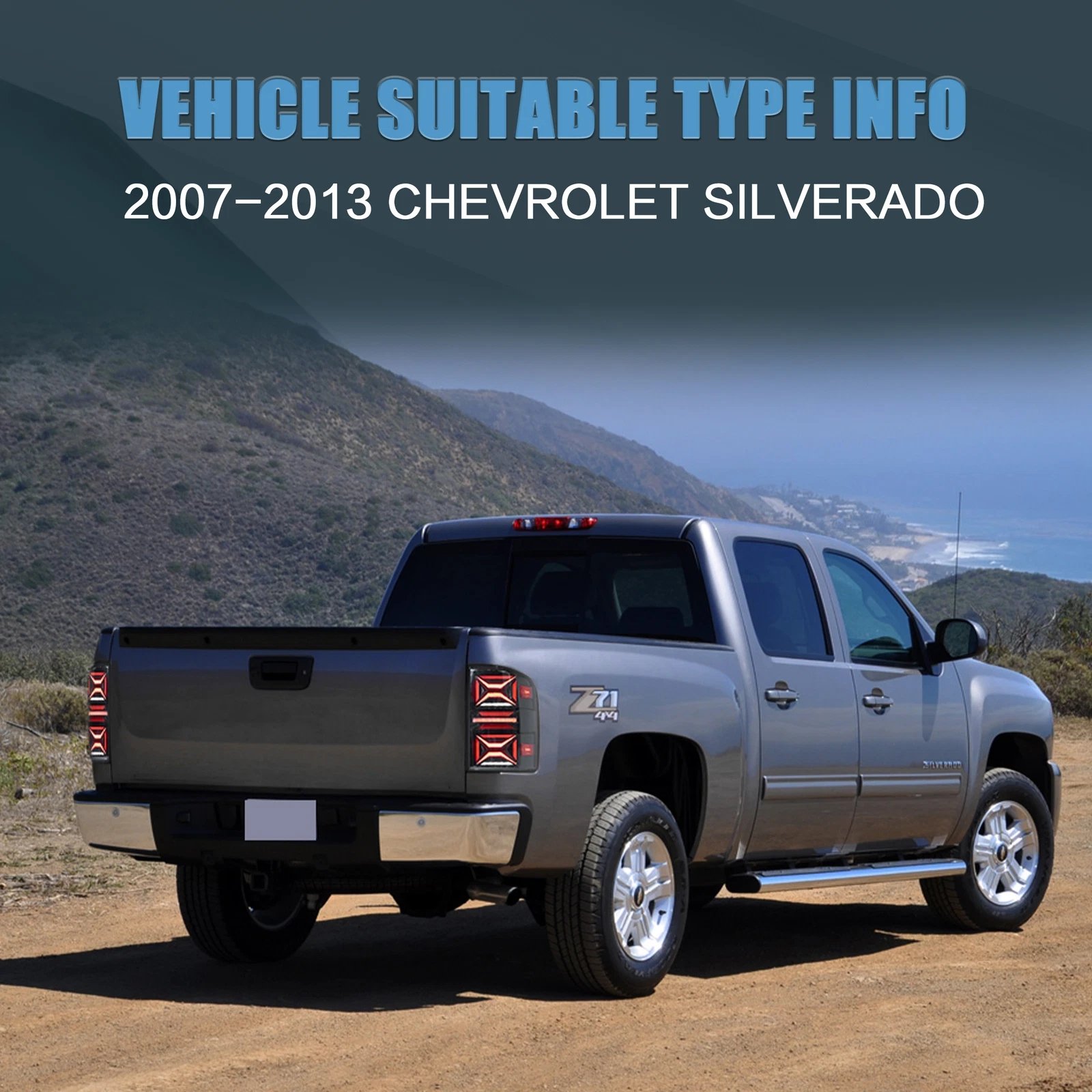 07-13 Chevrolet Silverado 1500 2500HD 3500HD & 07-10 GMC Sierra 1500 2500HD 3500HD Dually Vland LED III Tail Lights With Red Turn Signal Clear - Image 7