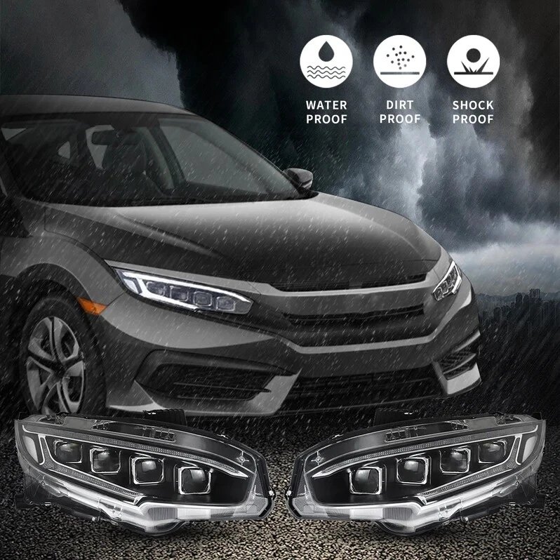 VLAND LED Headlights For 2016-2021 Honda Civic Normal Eye - Image 9
