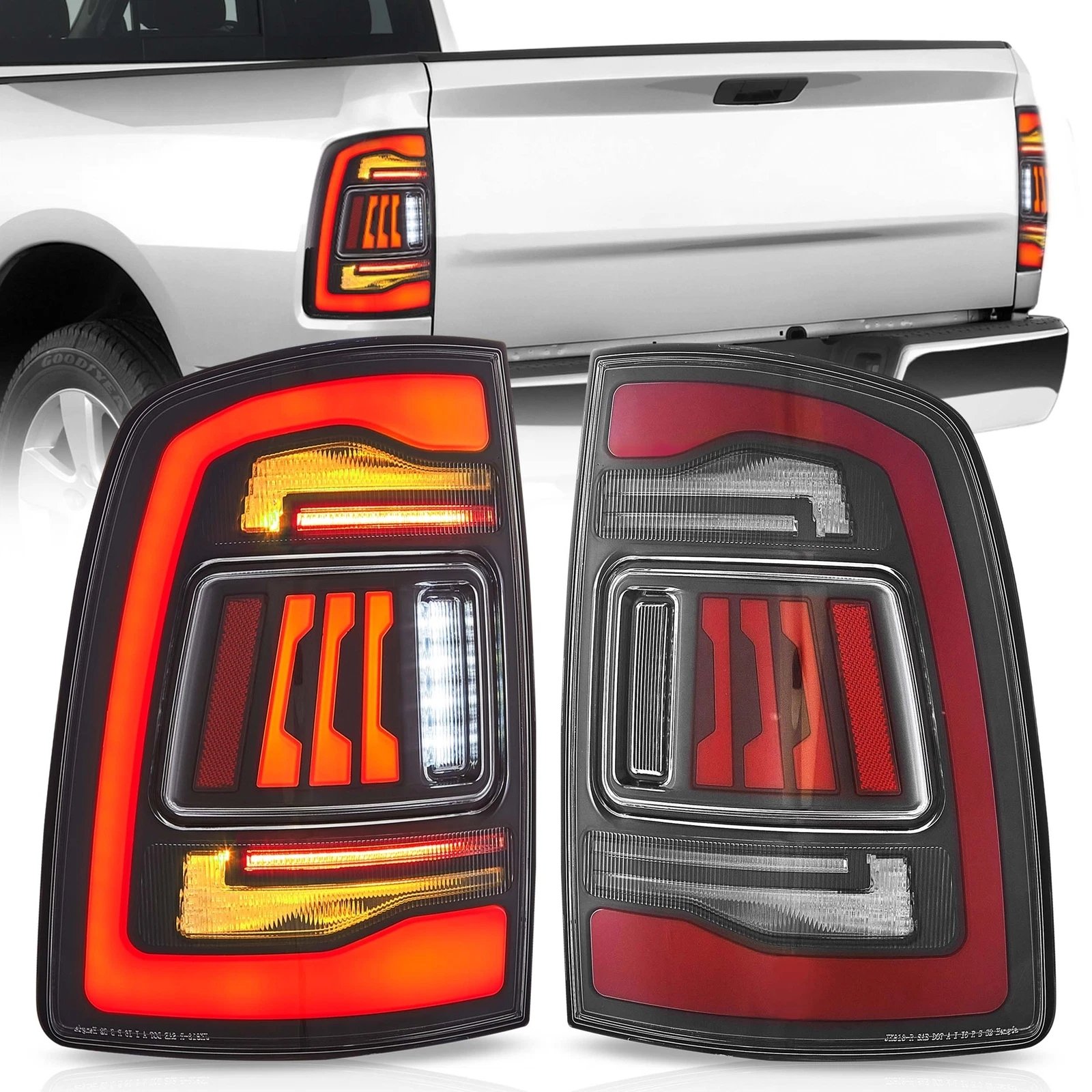 09-18 Dodge Ram 1500/2500/3500 Vland Upgrade LED Tail Lights With Amber Turn Signal