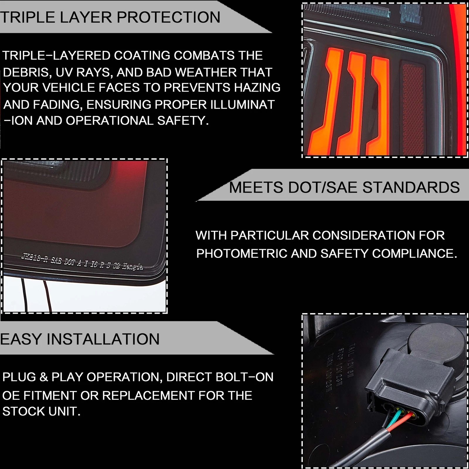 09-18 Dodge Ram 1500/2500/3500 Vland Upgrade LED Tail Lights With Amber Turn Signal - Image 5