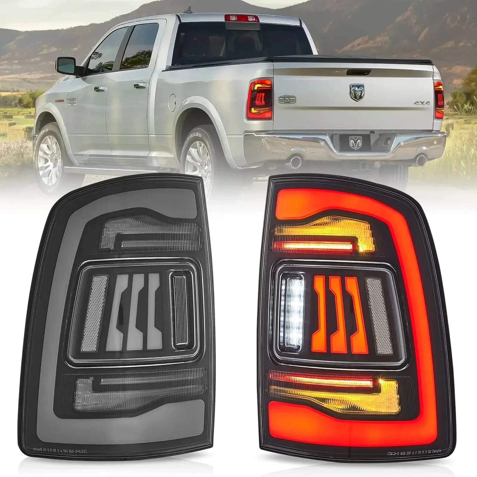 09-18 Dodge Ram 1500/2500/3500 Vland Upgrade LED Tail Lights With Amber Turn Signal - Image 10