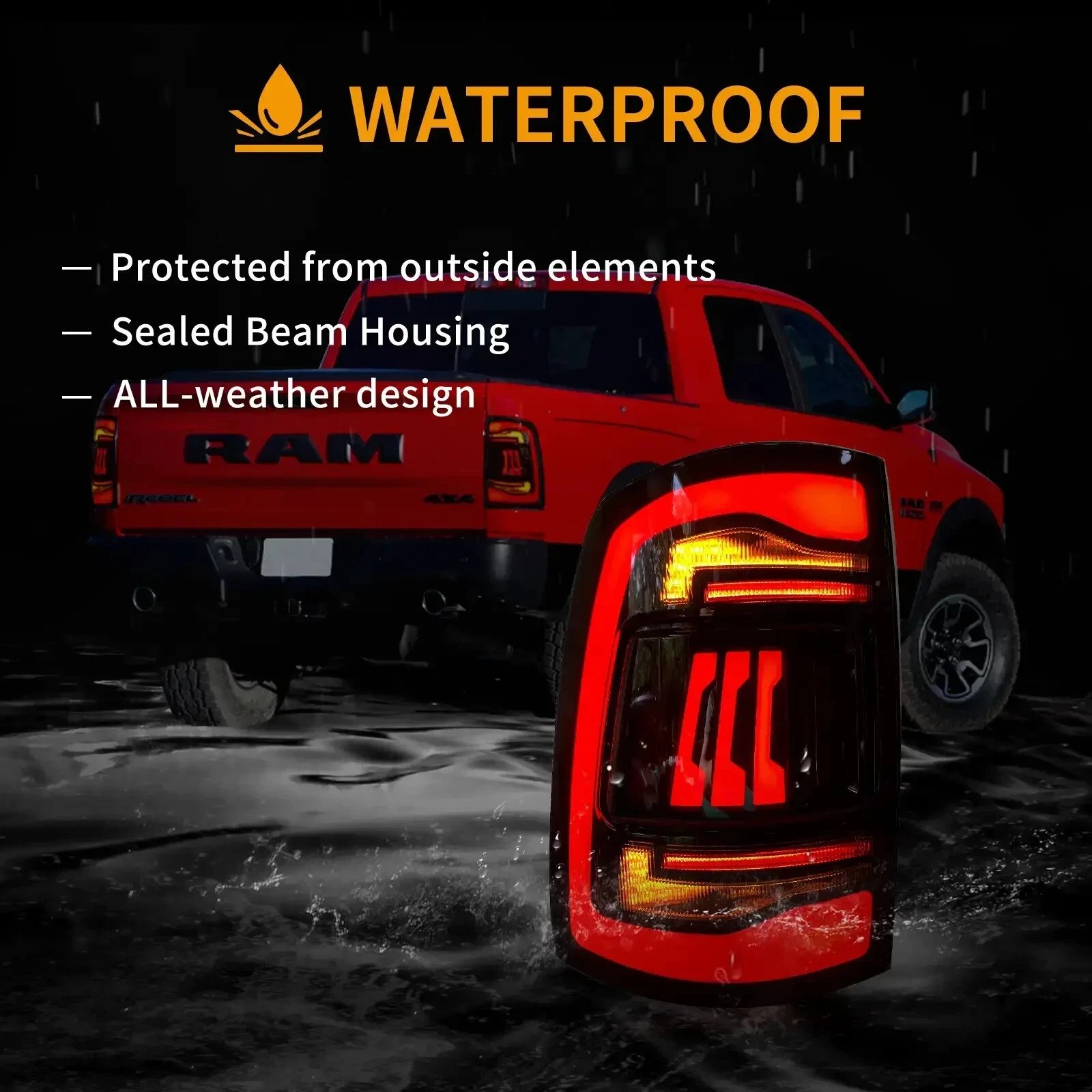 09-18 Dodge Ram 1500/2500/3500 Vland Upgrade LED Tail Lights With Amber Turn Signal - Image 15