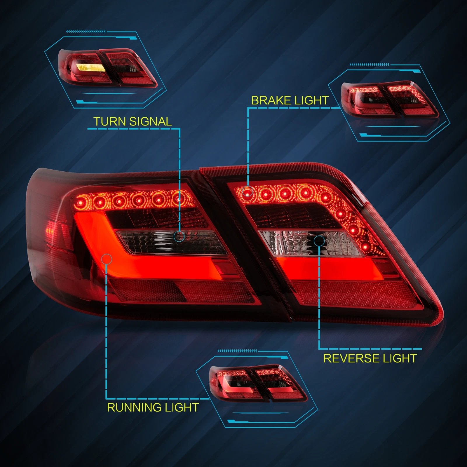 Tail Lights For Smoked Toyota Camry 2006 - 2011 - Image 20